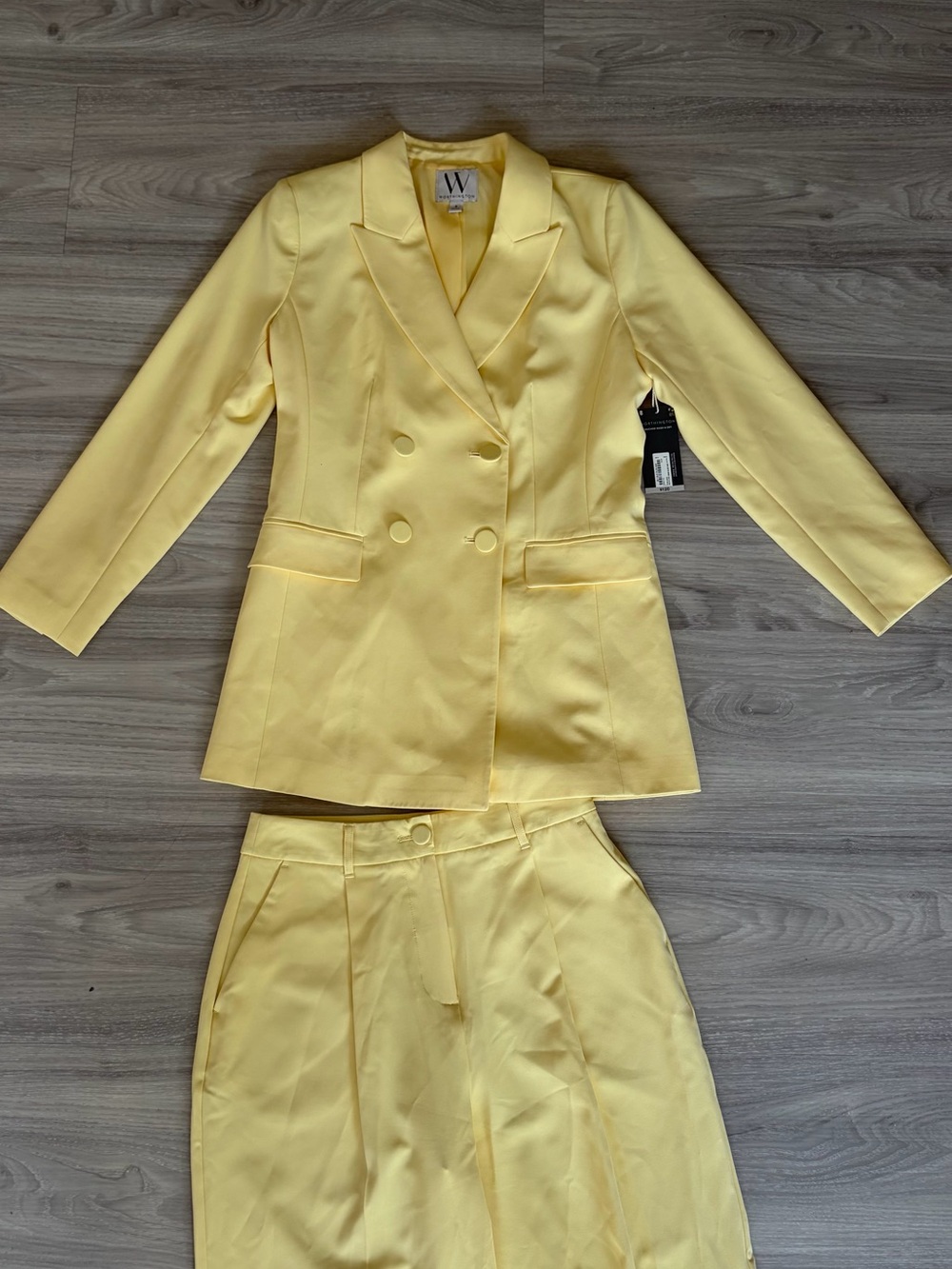 Worthington Pale Yellow Double-Breasted Blazer